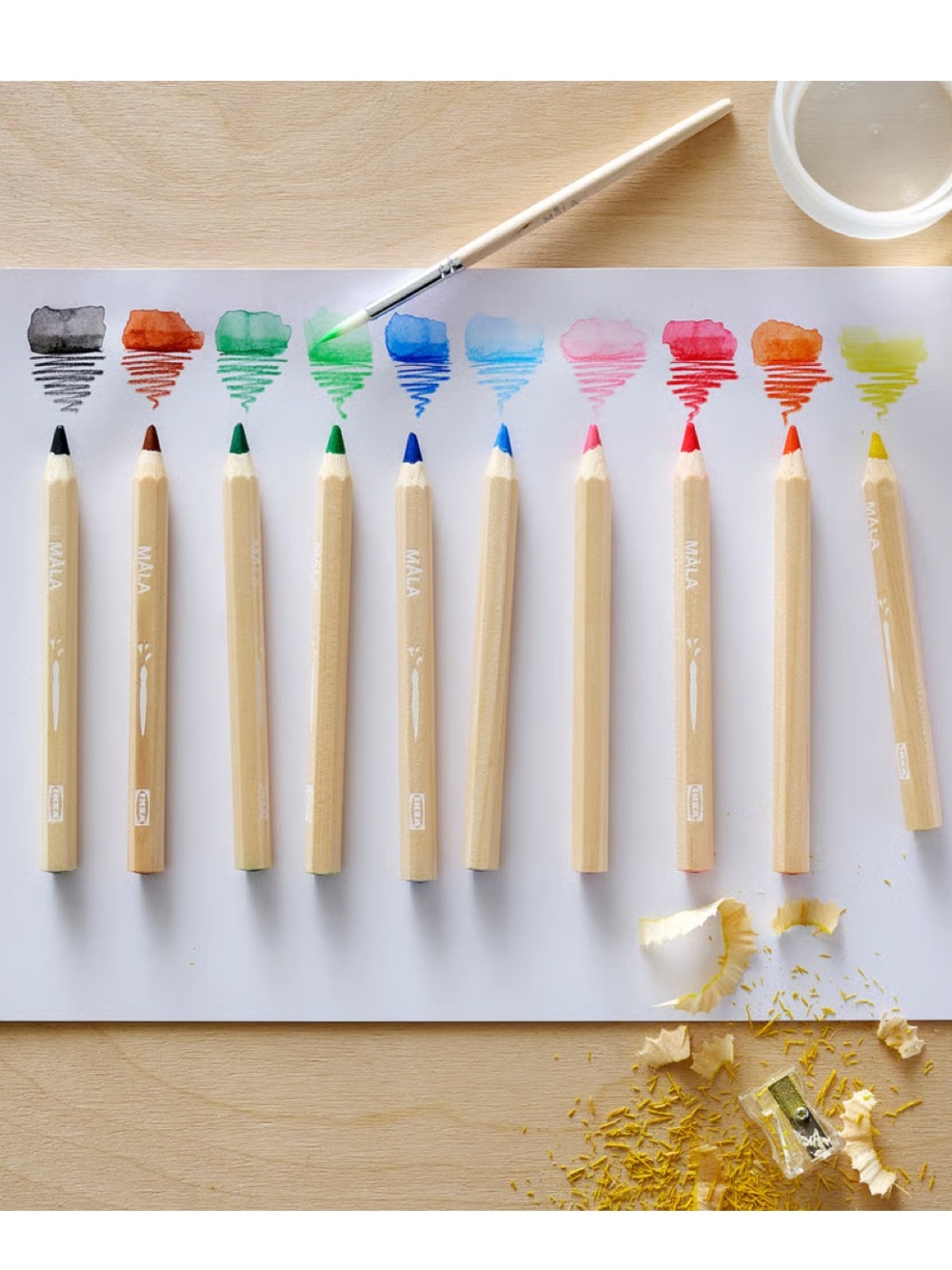 Watercolor Pencil Set with Natural Wood Barrels - Multi Color